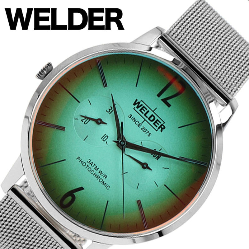 ウェルダー 腕時計 WELDER 時計 ムーディー Moody メンズ グリーン系（偏光ガラス） WWRS400 人気 おすすめ おしゃれ 光沢感 光映え 光彩 高級感 華やかさ ブランド ファッション ビジネス プレゼント ホワイトデー ギフト