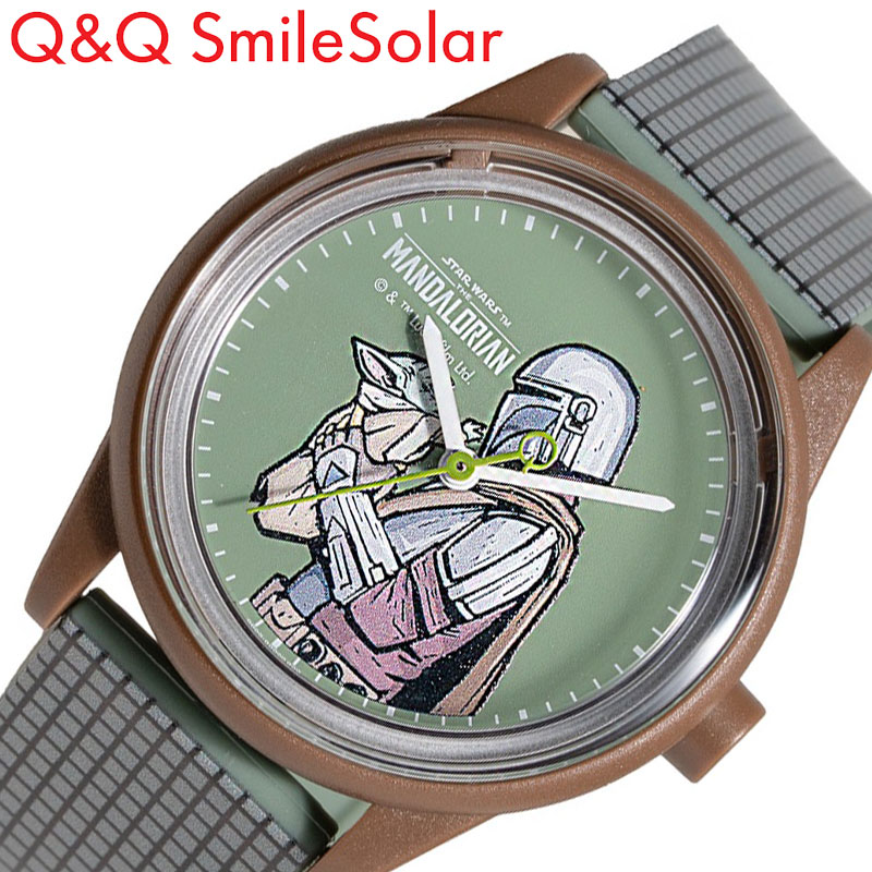 シチズン 腕時計 CITIZEN Q＆Q 時計 スター・ウォーズコレクション STAR WARS Collection コラボ時計 グローグーを抱き上げるディン・ジャリンを版画調のデザイン ソーラー R01A-521VK おすすめ おしゃれ ブランド プレゼント ギフト 新社会人 入学 卒業
