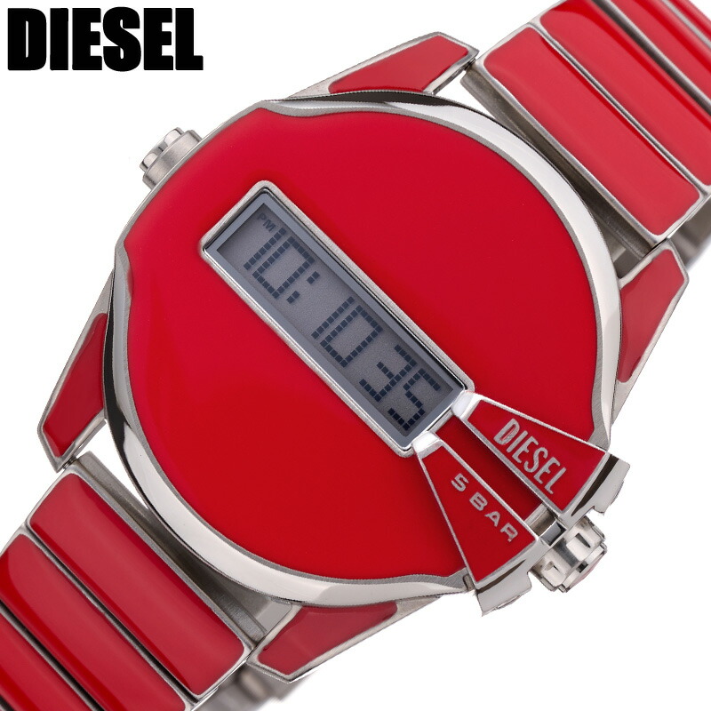 ディーゼル 腕時計 DIESEL 時計 ユニセックス メンズ レディース ステンレス メタル 液晶 デジタル DZ2192 シンプル カジュアル かっこいい ストリート ファッション レッド 大学生 社会人 彼氏 夫 息子 父 恋人 夫婦 おしゃれ ブランド プレゼント 新社会人 卒業 入学