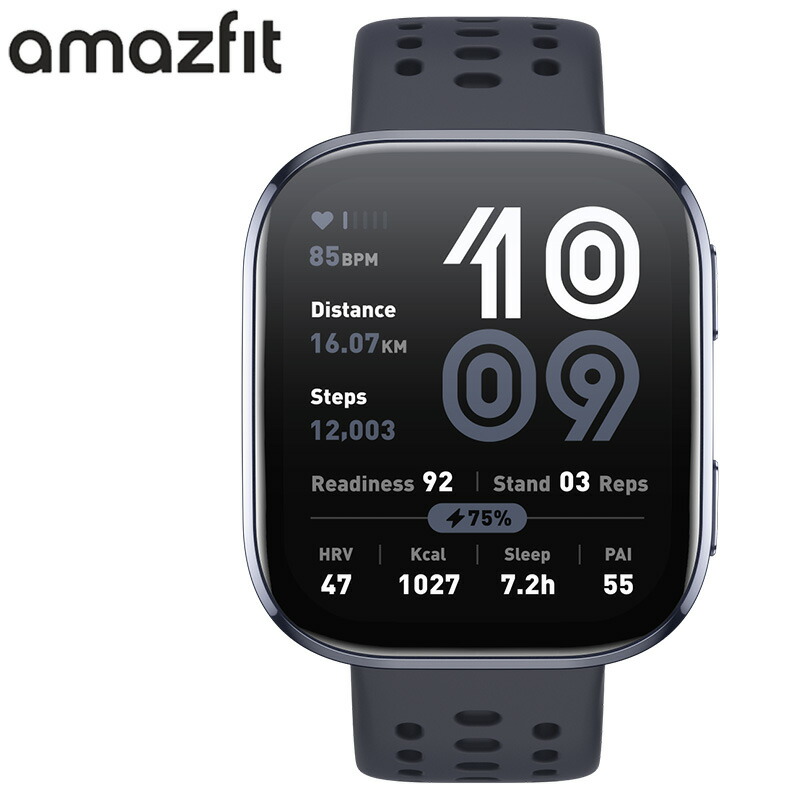 アマズフィット 腕時計 AMAZFIT スマートウォッチ ビップ6 BIP6 ユニセックス ブラック シリコン ベルト SP170074-C01 シンプル カジュアル アウトドア ランニング スポーツ 軽量 睡眠 健康管理 機能性 実用性 おしゃれ ブランド プレゼント 贈り物 新社会人 卒業 入学