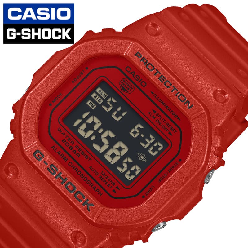 カシオ 腕時計 CASIO 時計 ジーショック DIGITAL 5600 SERIES G-SHOCK メンズ 液晶 デジタル レッド 樹脂 ベルト CASIO-DW-5600RRB-4JF シンプル カジュアル かっこいい ファッション 記念日 誕生日 恋人 夫婦 おしゃれ ブランド プレゼント 新社会人 卒業 入学