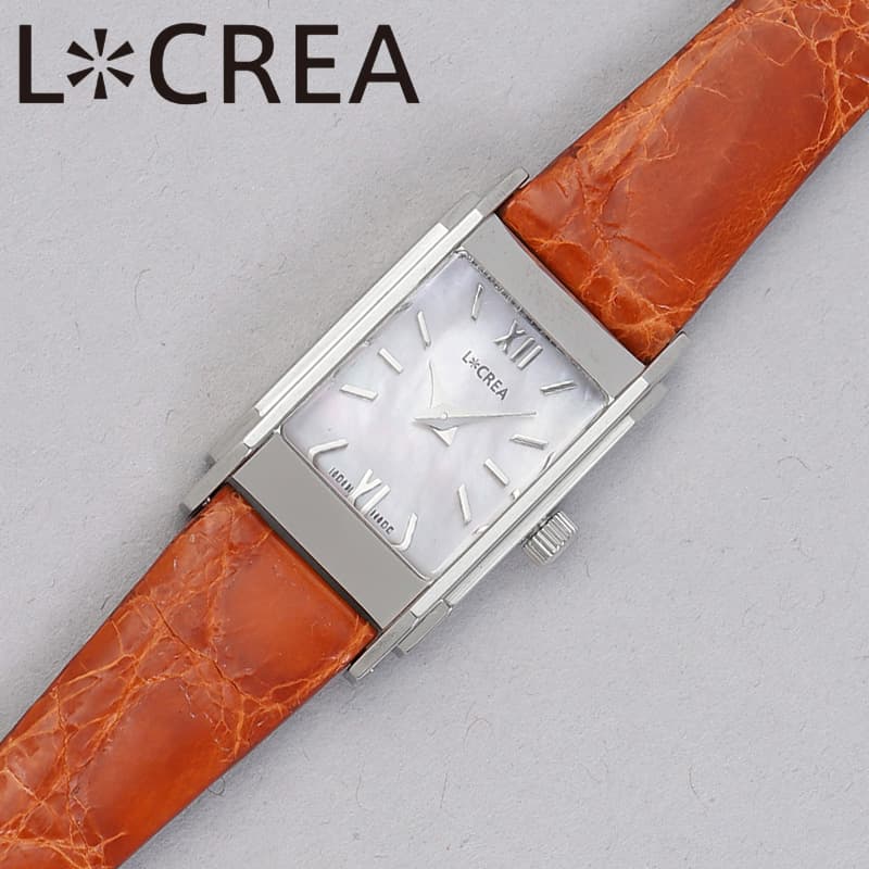 ルクレア 腕時計 LCREA 時計 LINEA レディース 腕時計 ホワイト レザー 革 ベルト オレンジブラウン ソーラー LC2601-SS シンプル カジュアル 高級感 華奢 上品 オフィス ビジネス 可愛い 恋人 夫婦 彼女 妻 嫁 母 記念日 誕生日 人気 おすすめ おしゃれ ブランド プレゼント|ブランドアクセと腕時計のカプセル