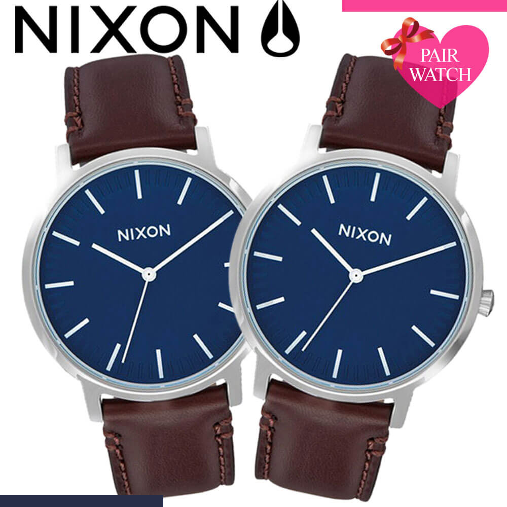 楽天市場 ペア価格 ペアウォッチ ニクソン 腕時計 Nixon 時計 ポーター レザー Porter Leather 人気 ブランド ネイビー ブルー 青 革ベルト 恋人 カップル ペア おそろい シンプル 彼女 彼氏 夫婦 結婚 記念日 誕生日 プレゼント ギフト ブランドアクセと腕時計のカプセル