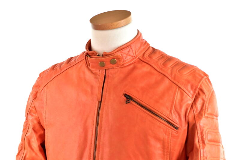 イエロー レザー シングルライダースジャケット ライダースジャケット（イエロー/黄色系・レザー・本革