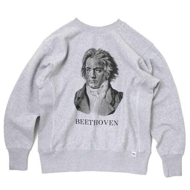 HOUSTON（ヒューストン）PRINT U.S. COTTON R/V SWEAT &ldquo; Beethoven&rdquo; [22319]｜ＣＡＰＴＡＩＮ　ＴＯＭ&rsquo;s