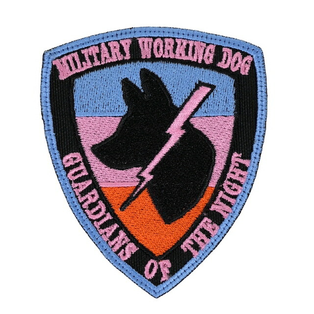 Military Patch（ミリタリーパッチ）K-9 シールド型 MILITARY WORKING DOG ブルーピンク [フック付き]画像