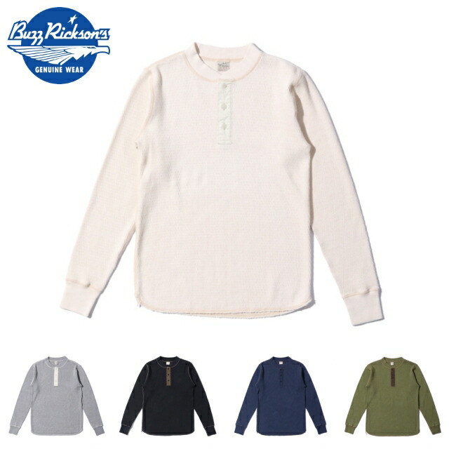 BUZZ RICKSON\u0027S （バズリクソン）THERMAL HENLEY NECK T-SHIRTS サーマル ヘンリーのど首 ロング衣袂 プルオーバー [BR68130]
