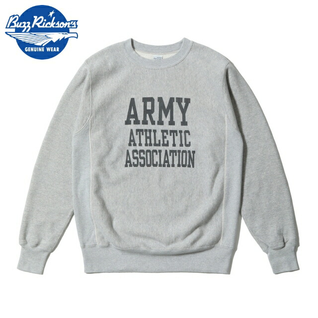 BUZZ RICKSON\u0027S（バズリクソン）HORIZONTAL KNITTING SWEAT SHIRTS “ARMY ATHLETIC ASSOCIATION\" [BR69431][H.GRAY]"
