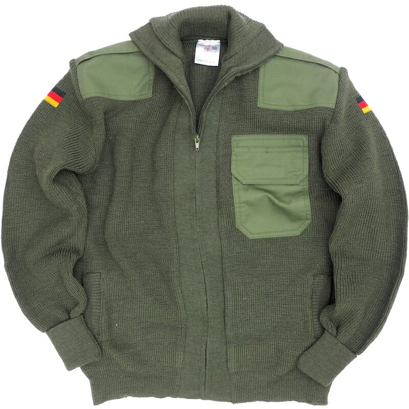 KEMPTON Woolly Pully フロントジップセーター [ドイツ国旗パッチ] [OD]｜ＣＡＰＴＡＩＮ　ＴＯＭ&rsquo;s