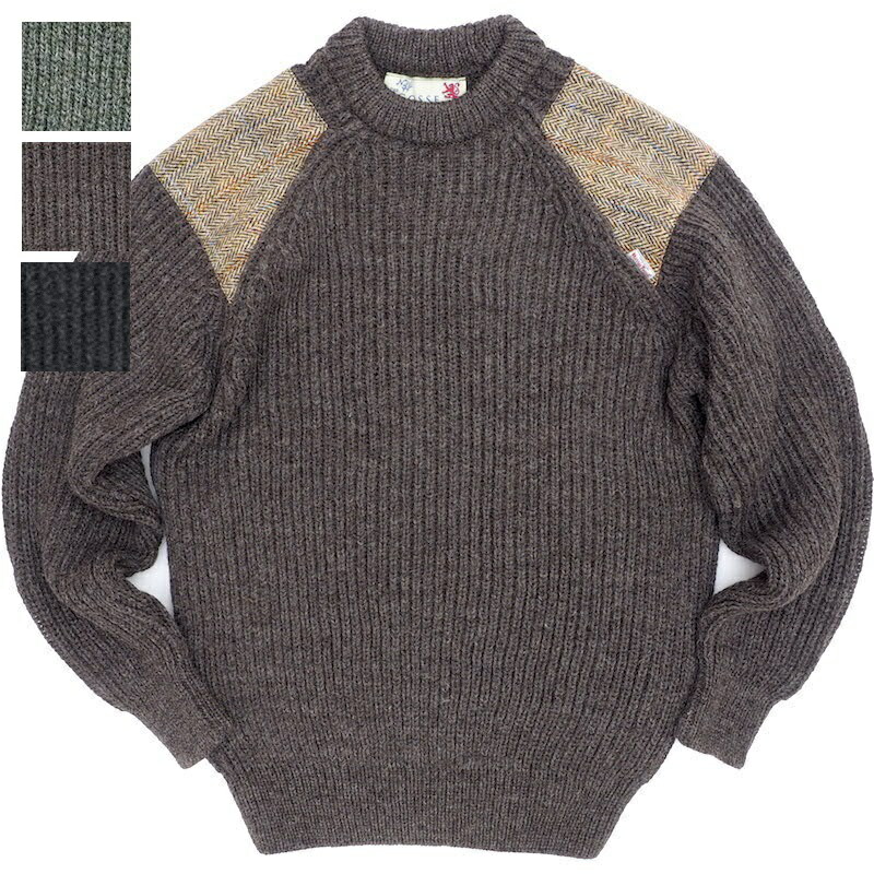 KEMPTON（ケンプ米トン）NIFFI SERIES HARRIS TWEED HUNTING SWEATER [DARK GRAY][DERBY TWEED][CHARCOAL GRAY]