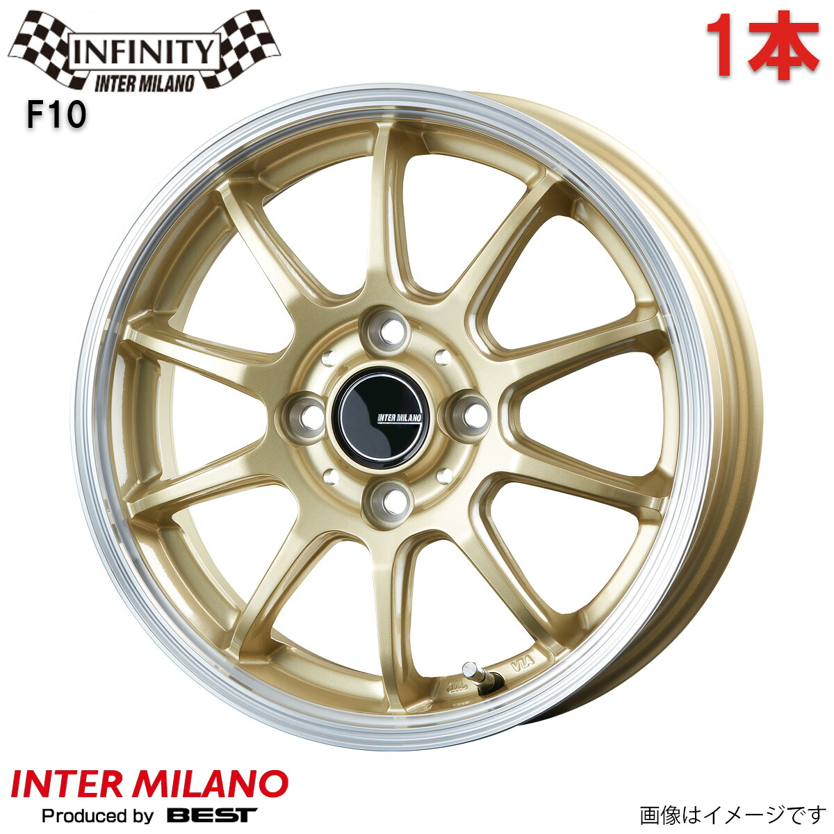 アルミホイール フレアワゴン カスタムスタイル MM32S マツダ インターミラノ インフィニティ F10 1本 単品 14インチ 4穴 【14×4.5J 4-100 INSET45 ゴールド/リムポリッシュ(GL/RP)】