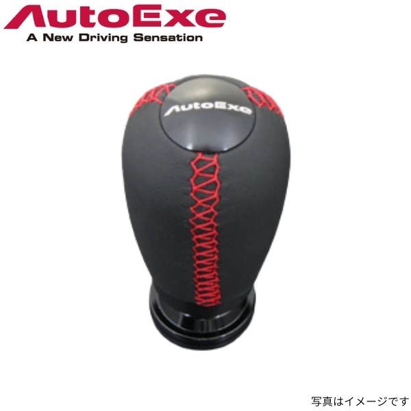 オートエグゼ シフトノブ プレマシー CR系 マツダ レッドステッチ 本革 AutoExe A1397-03
