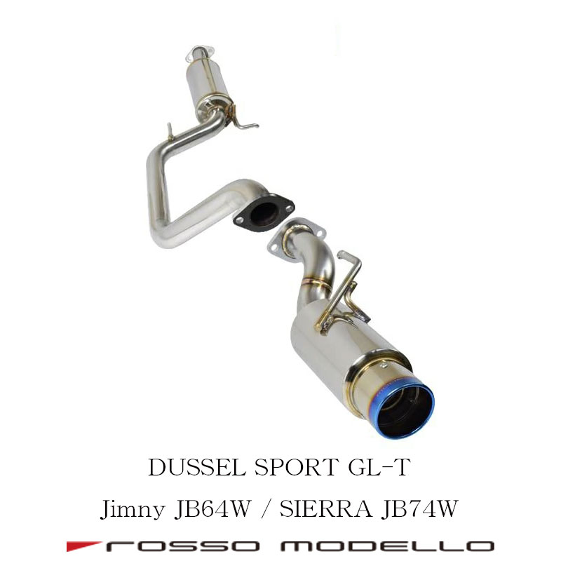 【車検対応】左出し砲弾マフラー ショートバンパー用 ロッソモデロ DUSSEL SPORT GL-T マフラー スズキ ジムニー JB64W シエラ JB74W チタンテール SUZUKI JIMNY