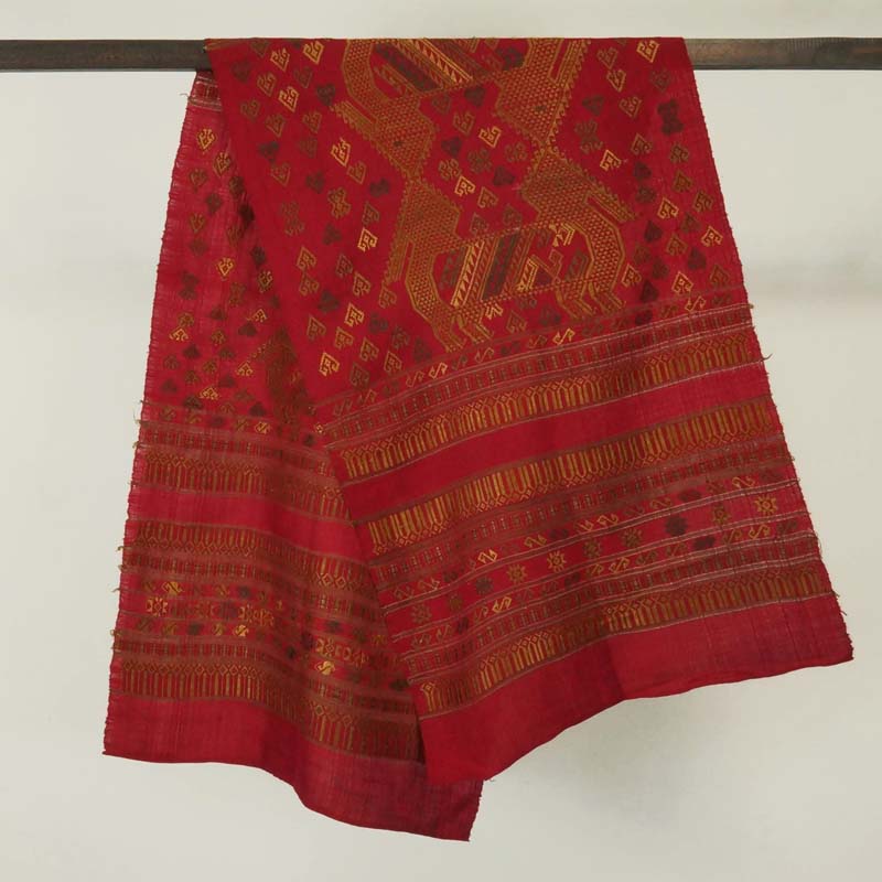 ☆ラオスの浮き織り ブランケット 70～80年前の古布 2 アンティーク