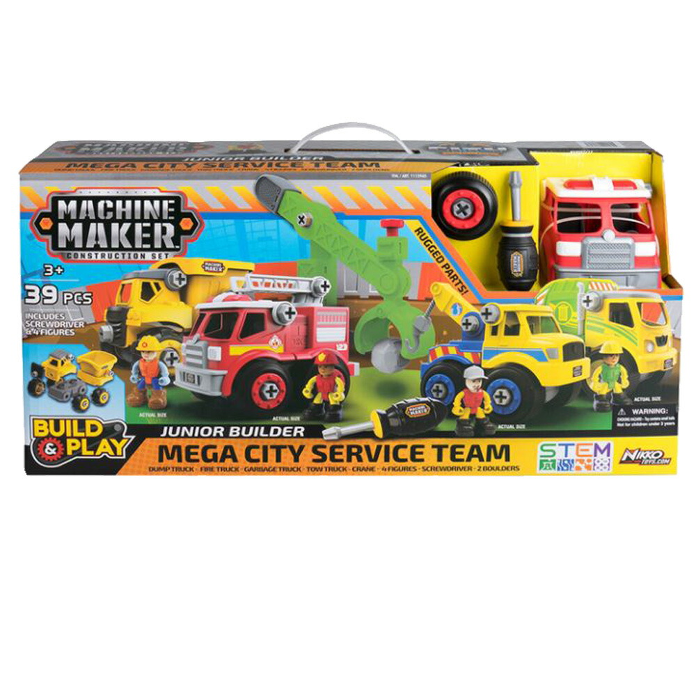 送料無料 Costco コストコ Nikko 日光機械 マシーンメーカー メガ シティサービスmachine Maker Construction Set Junior Builder Mega City Service Team Kanal9tv Com