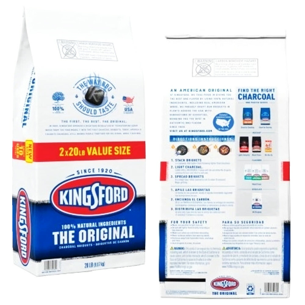 あす楽送料無料★【KINGSFORDキングスフォード】チャコールブリケットKINGSFORDTHEORIGINALCHARCOALBRIQUETSバーベキュー炭豆炭9.07kgX2コお花見アウトドアBBQ焼肉着火が早い