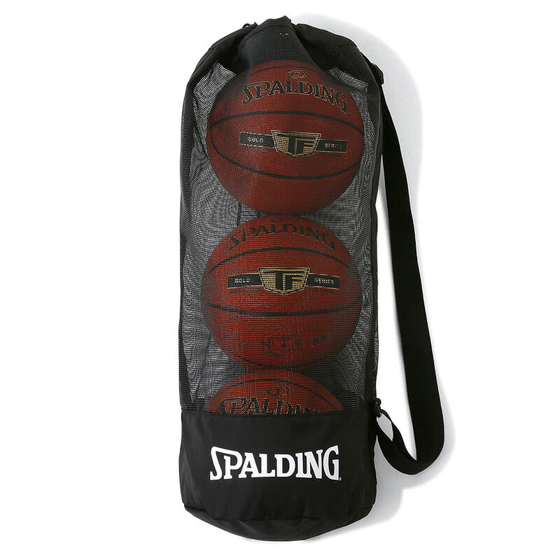 【 SPALDING 】 スポルディング トリオボールケース ブラック 49-006BK 7号球 3個収納 ボールバッグ 袋 持ち運び 移動 遠征 合宿 耐久性 メッシュ 屋内 屋外 バスケットボール バスケ スポーツ 練習 黒 白 おしゃれ かっこいい 映え 正規代理店