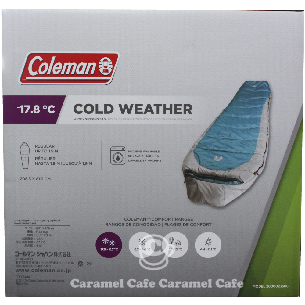 Weather アウトドア用寝具 Costcoコストコ通販キャラメルカフェ Bag Style Sleeping 予約商品 Coleman コールマン 送料無料 予約商品 アウトドア Extreme Mummy シルバートン 大人用寝袋 マミー型 17 8度 コールドウェザー マミースリーピングバッグ