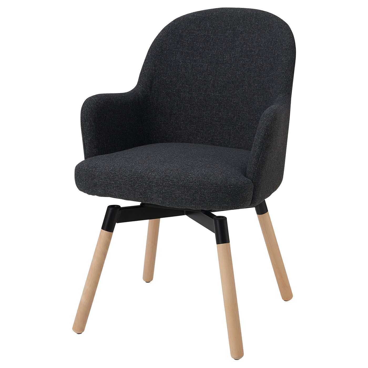 回転パーソナルチェア 快適な布張り ダイニングやリビングに最適 スペース節約 ダークグレー IKEA 705.136.81