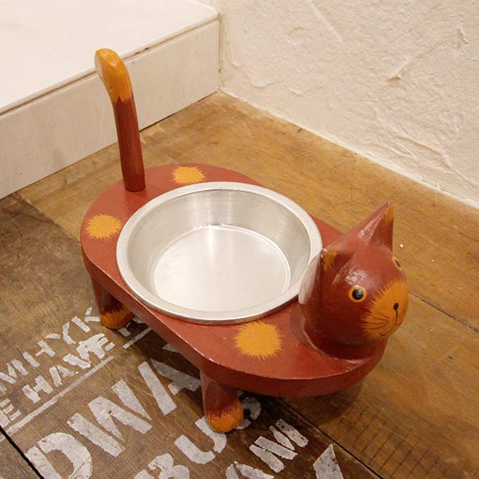 【楽天市場】猫のフードボール 餌入れ 水飲み ペット用：アジアン雑貨・家具のカランカラン