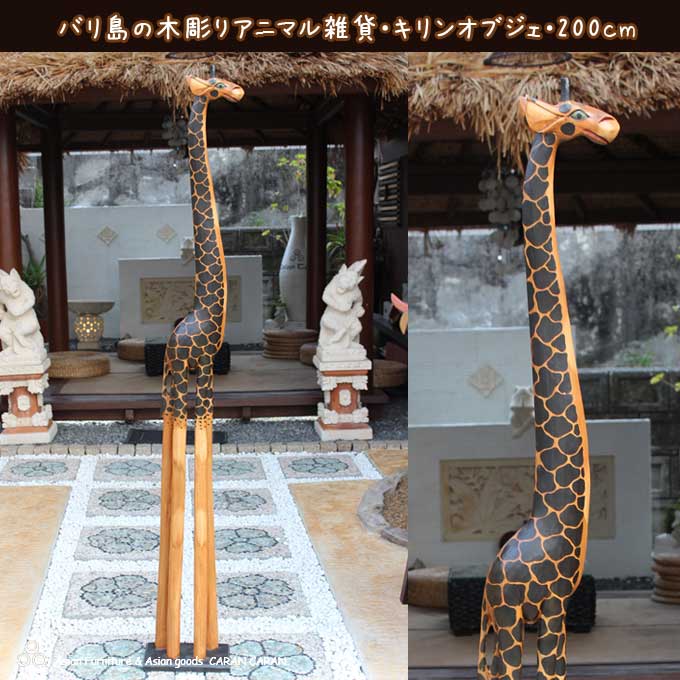 楽天市場】キリン きりん 麒麟 木彫り おしゃれ 置物 大型 木製