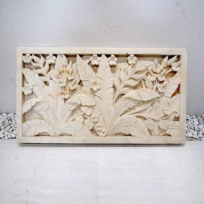 石ころ浮彫り 石の壁飾り付け 52×100ｃｍ アジアン園地 バリ風 お庭 石材-木材・建築資材・設備-花・ガーデン・DIY