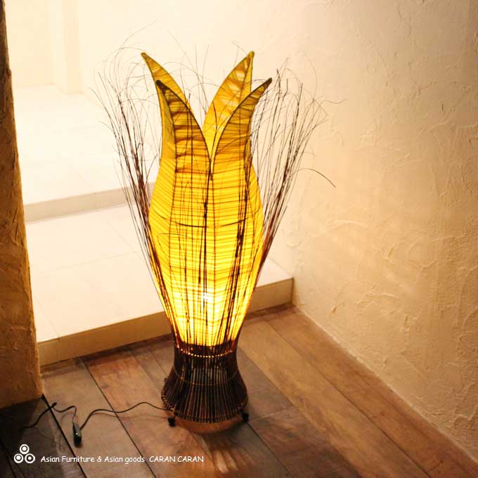 【楽天市場】お花型 コットンと小枝の アジアン ライト 照明 フロアスタン H100cm：アジアン雑貨・家具のカランカラン