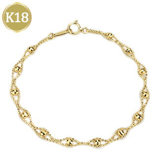 ブレスレット 18金 k18 ブレス フリーサイズ レディース 18k ゴ
