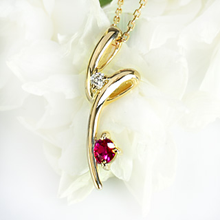 楽天市場】K18PGサファイアペンダントトップ【Luna】(K18ピンク