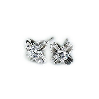 0.241ct Eカラー SI1 SI2 GoodPtダイヤモンドピアスArt Flower【中央宝石研究所ソーティング付き】|ジュエリー専門店Carat