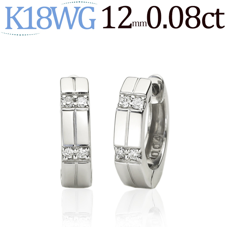 楽天carat プラチナ中折式ダイヤフープピアス　片耳のみ 楽天市場】プラチナ中折れ式ダイヤフープピアス(10mmドッツ