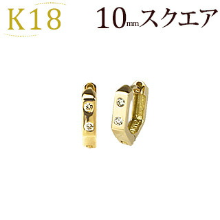 楽天市場】K18中折れ式ダイヤフープピアス(10mmラウンド)(ダイヤモンド 