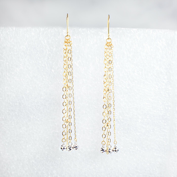 K18WG/K18 ミラーカットフック式(ジプシー)ピアス(K18WG、K18、18金製)(06214*5)|ジュエリー専門店Carat
