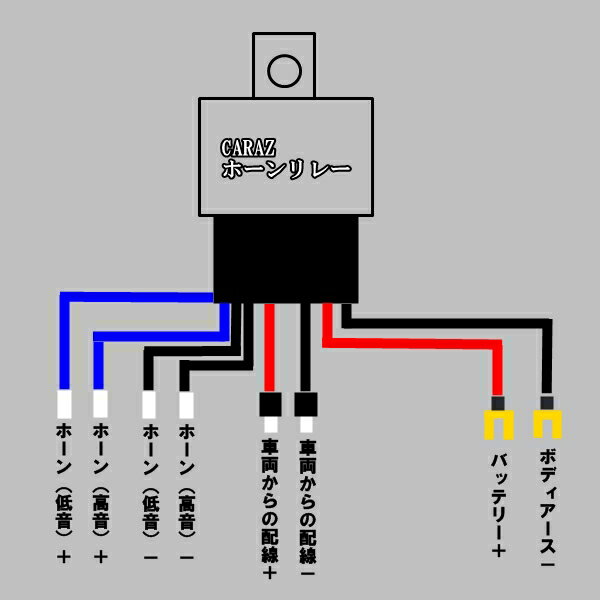 楽天市場 Carazオリジナルホーン 専用リレー 車 ホーンリレー パワーアップ 音量 アップ 安定 リレー Cz Hr あす楽 送料無料 キャラッツ楽天市場店