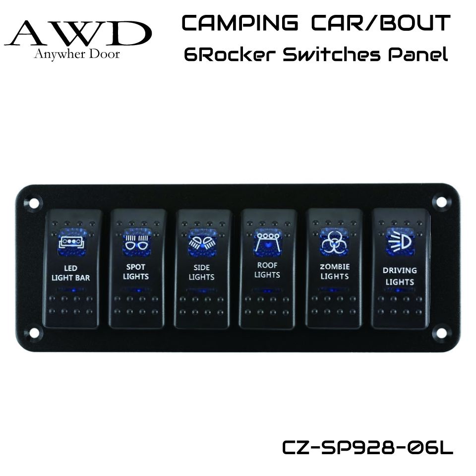 楽天市場】キャンピングカー/ボート 6連ロッカースイッチパネル DC12V