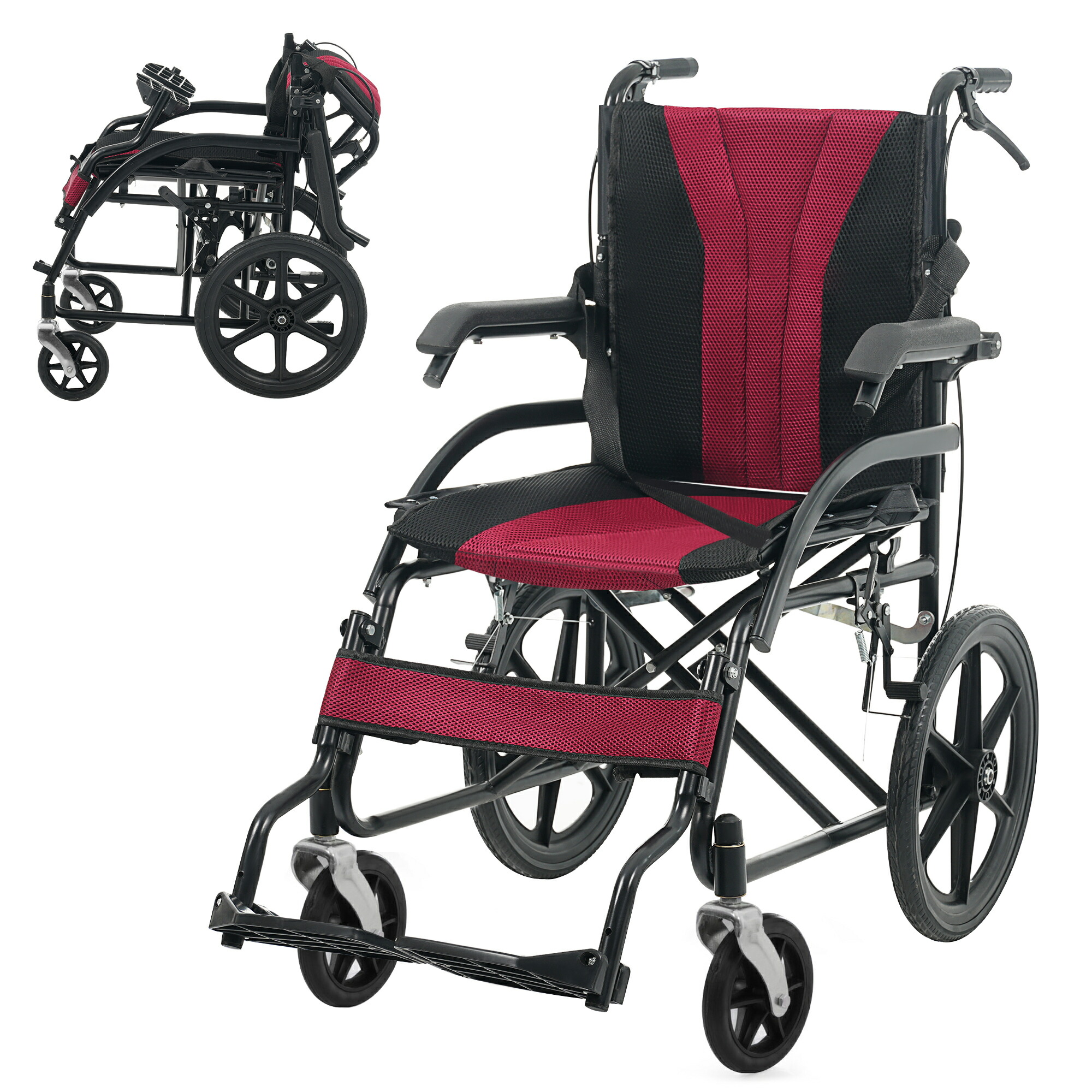 【百貨店SALE】【即納】車いす 軽さ しり押し用 折りたたみ 座顔の表情 自主独往できる パウダーコンパクト 折り畳み 耐荷重100kg 車椅子 しり押し用 四輪 しり押し打ちきり付き添い人  安全性のある三尺帯つき 介護装置 軽さ車いす 介護 恩恵物の具 車椅子 四輪 しり押し打ちきり付き添い人