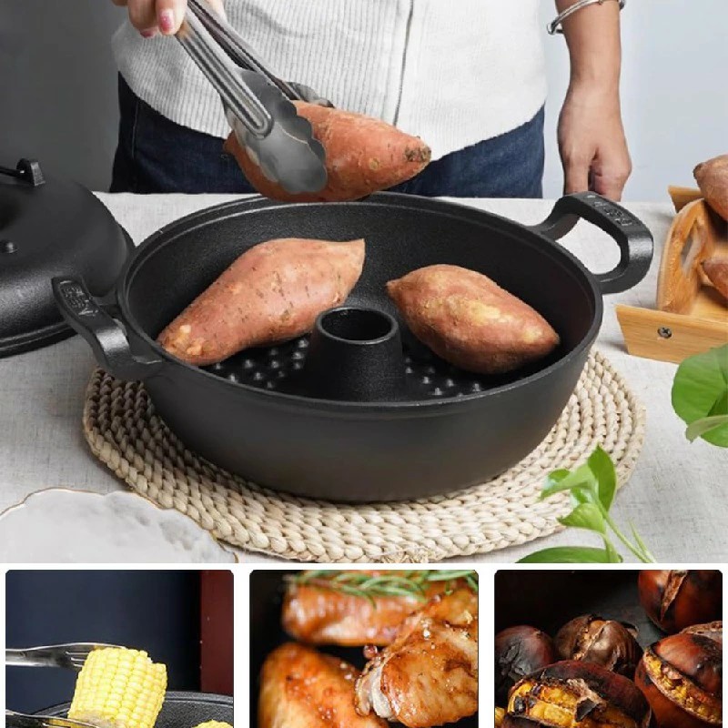 焼きいも調理器具 ステンレス製 楽天市場】焼き芋機 南部鉄器 両手鍋 ガスコンロ対応 ih対応 直火 大型