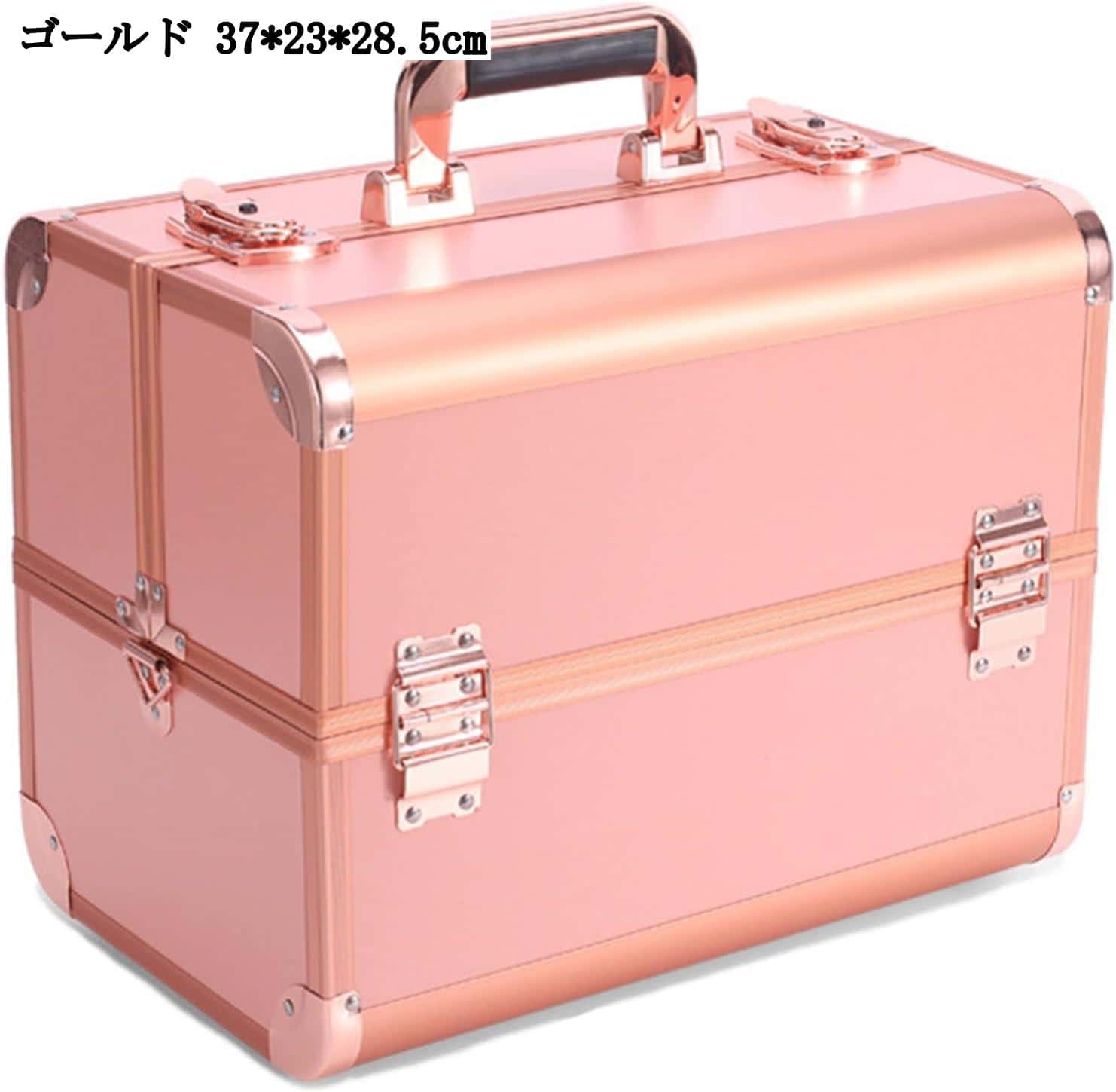 【百貨店SALE】かざり付けるボックス席 メイク設備納める 抽き出し式 3段 大静電容量 かざり付ける品入れ コスメボックス 助けになる 軽さ 持ちはこび用 旅する用 身寄り用 金色 サクラ色 黒 37*23*28.5糎