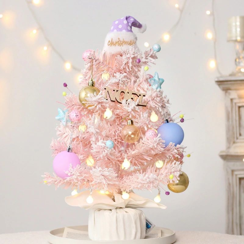 【2.23までP20限定】クリスマスツリー 卓上 北欧風 ピンク 50cm クリスマスツリー おしゃれ ミニクリスマスツリー 全身ピンクのツリ