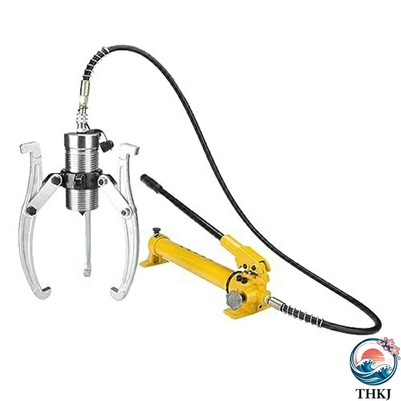 【全品2点で5%OFF】油圧ギアプーラーセット、取りわける油圧プーラー、3 爪取りわける車輪ベアリング プーリングセパレーター 手動油圧揚水機付き添い人、油圧図面器械 こしき取りはずし物の具、5/10/15/20/30/50 米トンオプション