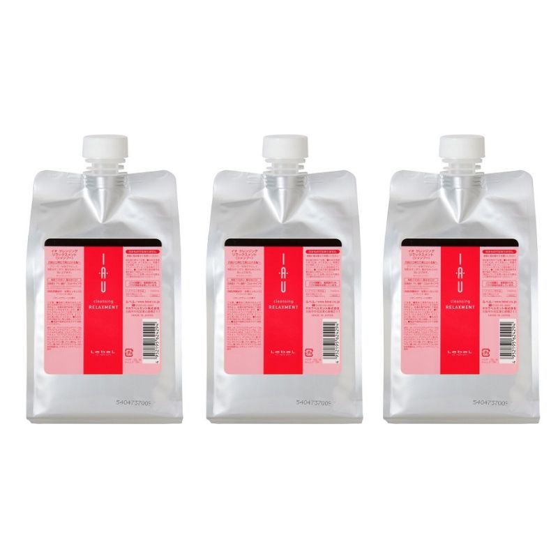 Lebel ルベル イオ クレンジング リラックスメント シャンプー 1000ml 3個セット 髪なめらか シリコーンフリー 詰替え リフィル 乾燥やダメージに