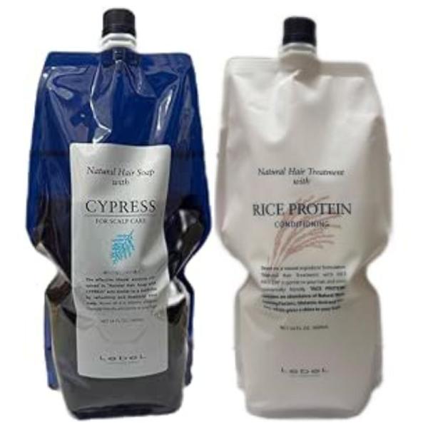 ルベル ナチュラル ヘアソープ シャンプー サイプレス CY 1600ml &トリートメント ウィズ RP ライスプロテイン 1600ml 詰替え用 リフィル