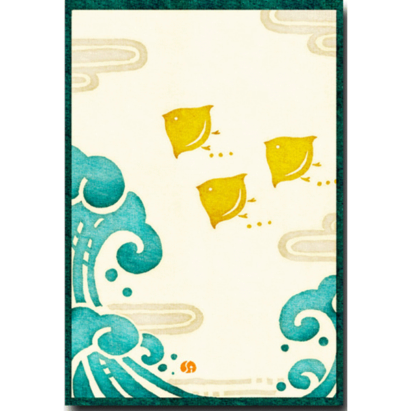 楽天市場 和風イラストポストカード 波千鳥 日本の風景 絵葉書 ポストカードと和雑貨の和道楽