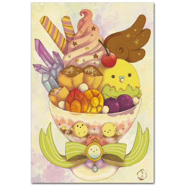 楽天市場 ほんわかあったかポストカード インコのパフェ かわいい絵葉書 ポストカードと和雑貨の和道楽