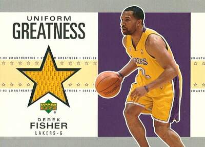 楽天市場 デレック フィッシャー Derek Fisher Nbaカード 02 03 Ud Authentics Uniform Greatness カードファナティック