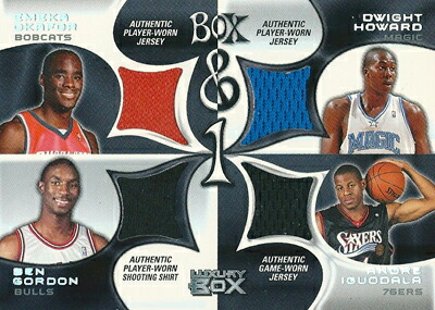 楽天市場 エメカ オカフォー ベン ゴードン ドワイト ハワード アンドレ イグドラ Nbaカード Emeka Okafor Ben Gordon Dwight Howard Andre Iguodala 04 05 Topps Luxury Box And 1 168 450 カードファナティック