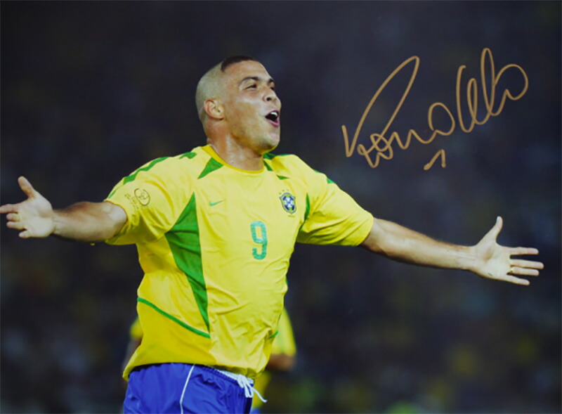 楽天市場 ロナウド 直筆サインフォト 02 ワールドカップ 決勝ゴール Ronaldo Signed Brazil Photo World Cup Final Goal 3 14入荷 カードファナティック