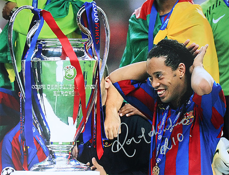 楽天市場 ロナウジーニョ 直筆サインフォト バルセロナ 06 Uefa チャンピオンスリーグ ウィナー 横型 Ronaldinho Signed Barcelona Photo 06 Uefa Champions League Winner 7 3入荷 カードファナティック