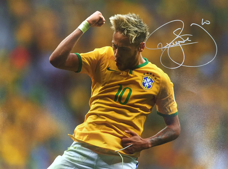 セール中…ネイマール直筆サイン入り2Lサイズ写真‥Neymar…ブラジル代表