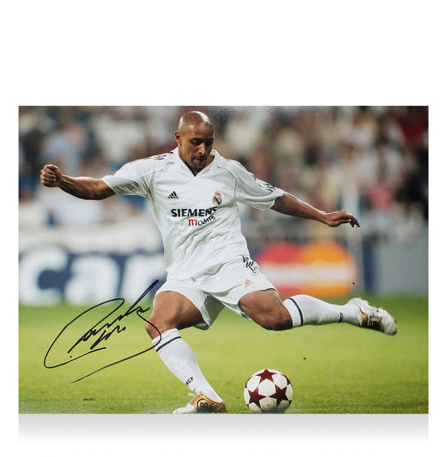 楽天市場 ロベルト カルロス 直筆サインフォト レアルマドリード Uefa チャンピオンズリーグ アイコン Roberto Carlos Signed Real Madrid Photo Uefa Champions League Icon カードファナティック